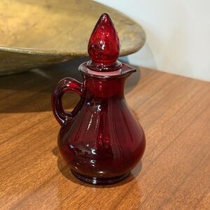 Avon Red Glass Bottle with Strawberry Top